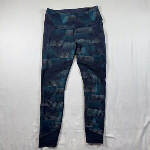 Athleta Navy Blue Kinetic Stealth Mesh 7/8 Tight Leggings Women's Medium‎